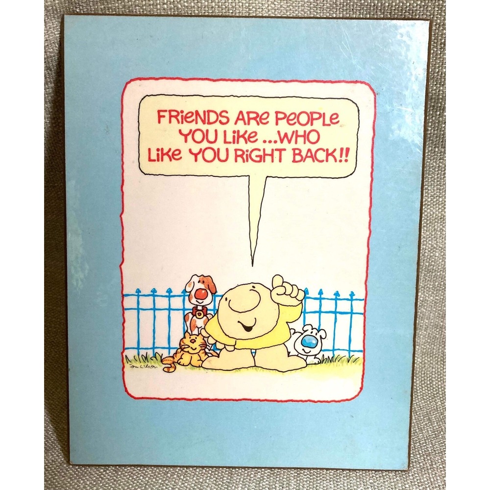 Vintage 1982 Ziggy American Greetings Wood Plaque Tom Wilson Friends Wall Art